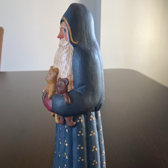 Randy Tate Blue Santa Holding Teddy Bears Figurine - Picture 4 of 9